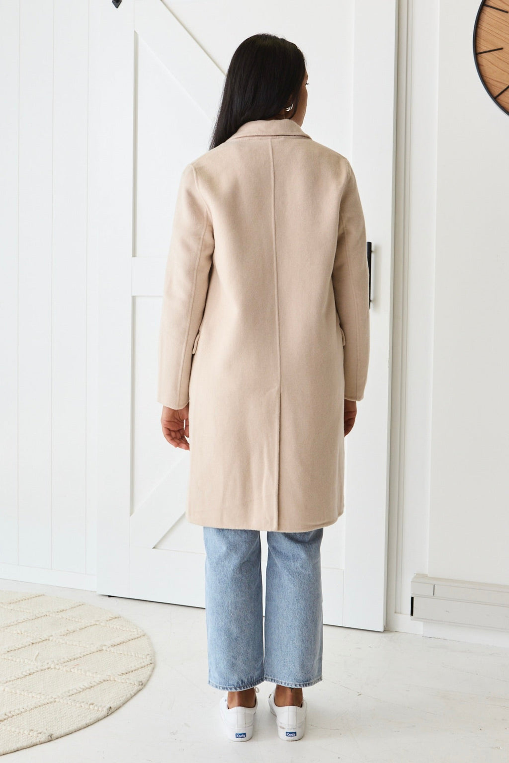 Stockholm Taupe Wool Blend Double Breasted Coat