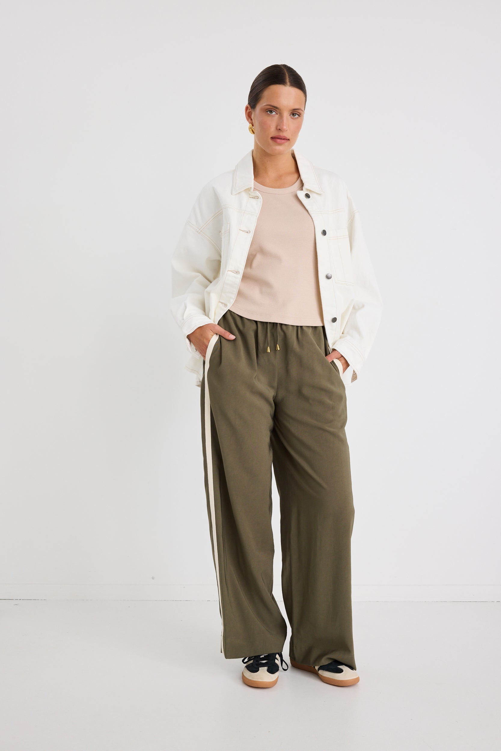 Outback Soft Ivory Relaxed Patch Pocket Denim Shacket