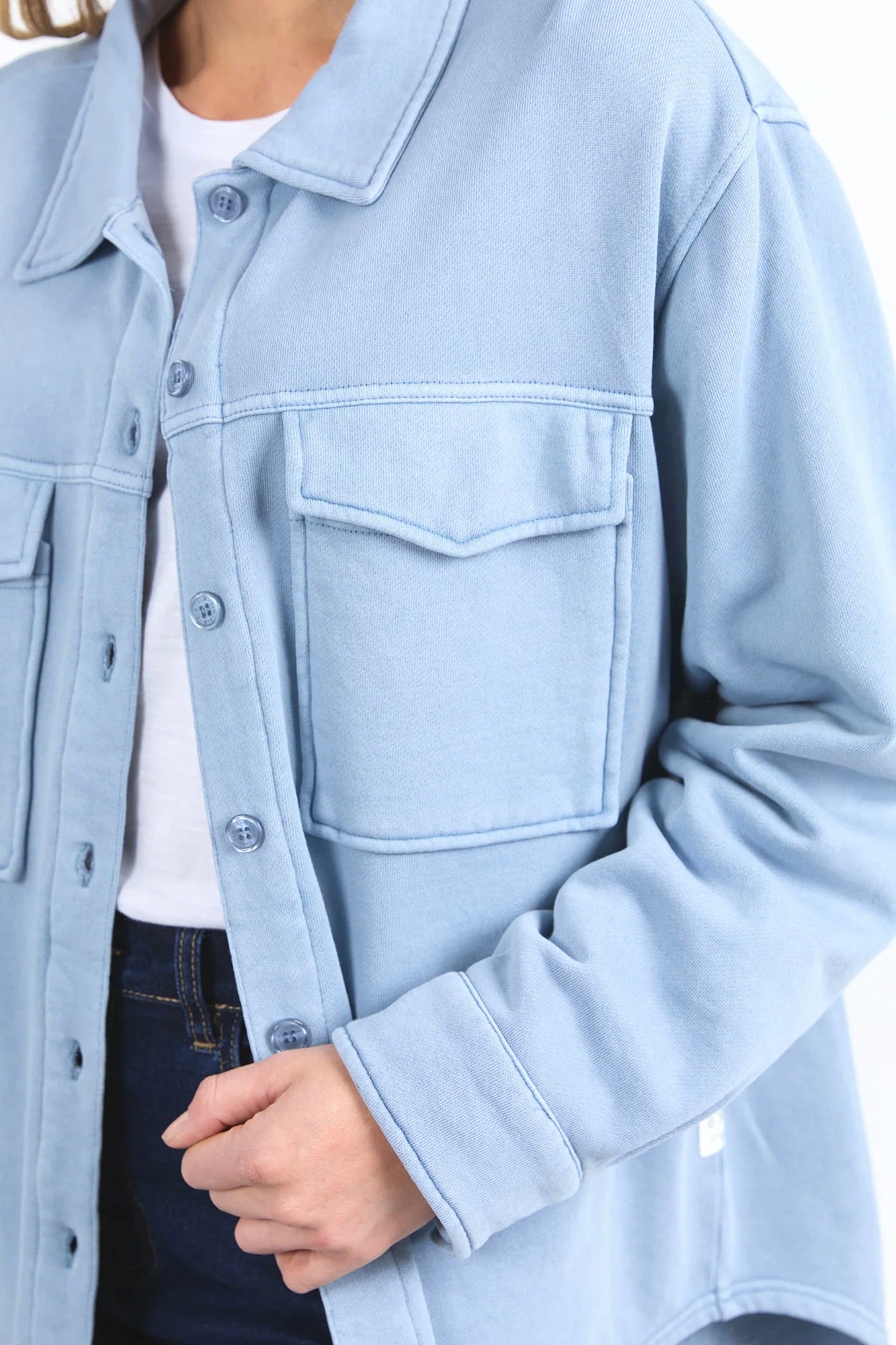 Poppy Steel Blue Fleece Jacket