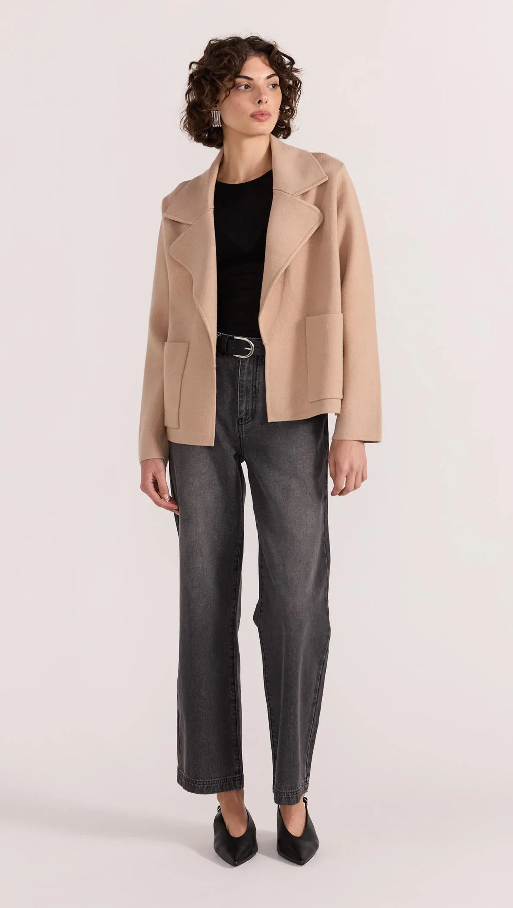 Aiden Camel Crop Coatigan