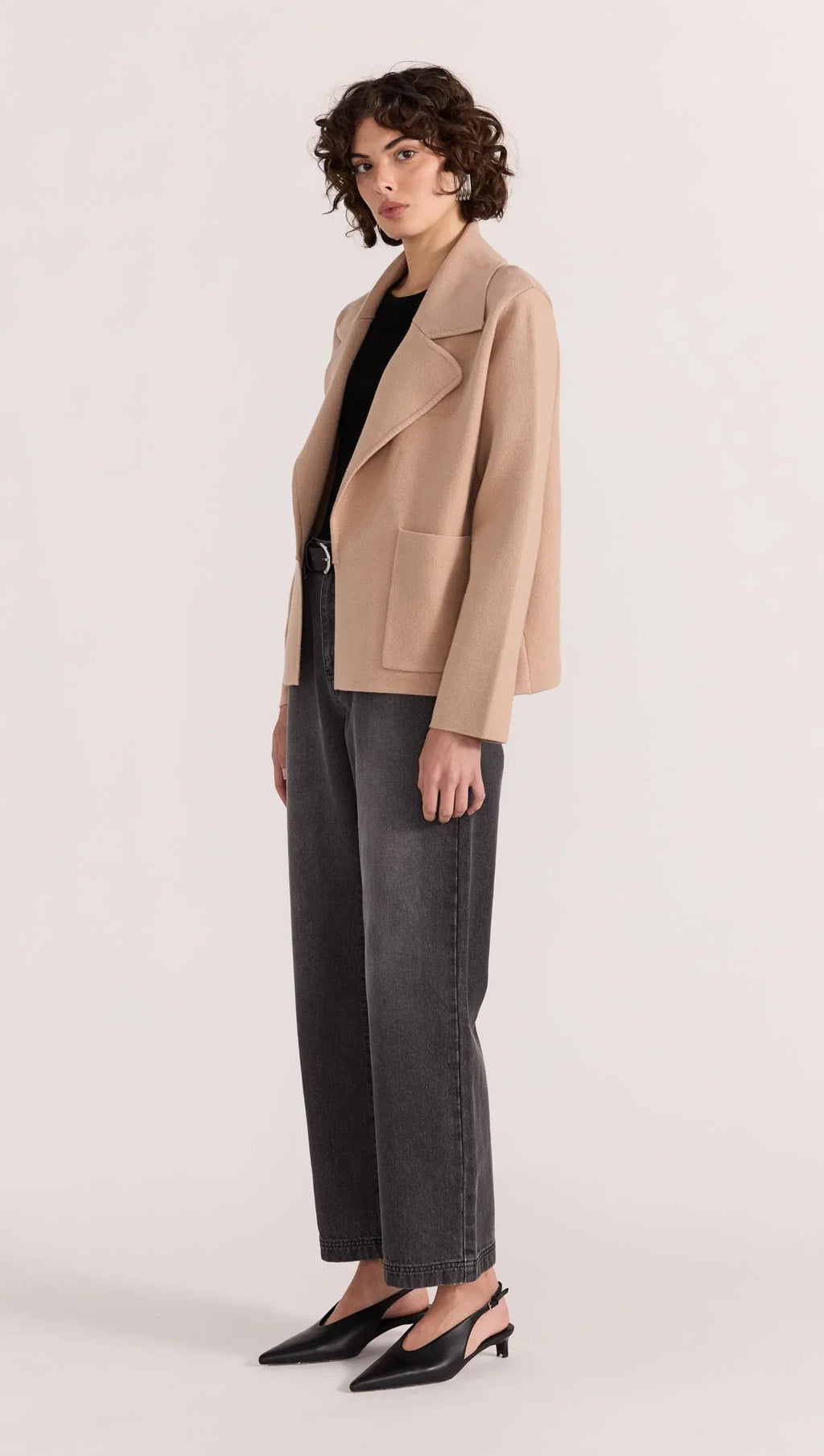 Aiden Camel Crop Coatigan