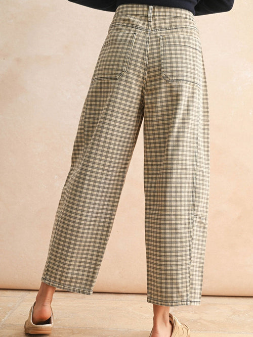 BARREL PANT - CHECKER PATTERN
