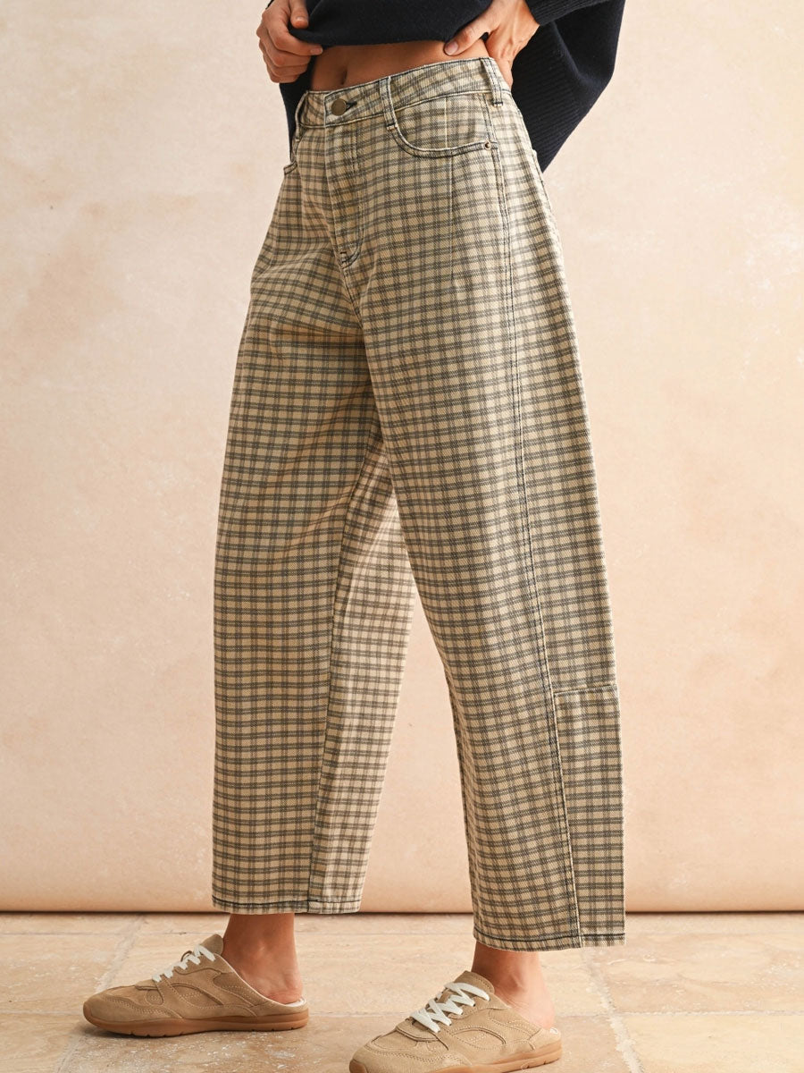 BARREL PANT - CHECKER PATTERN