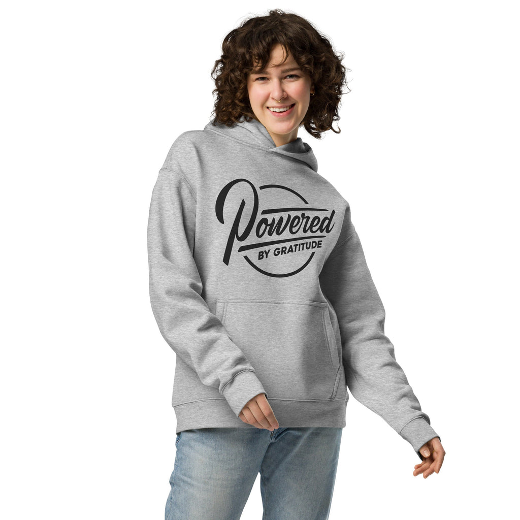 Powered by Gratitude Oversized Hoodie ¨C Cozy Comfort & Recovery Support