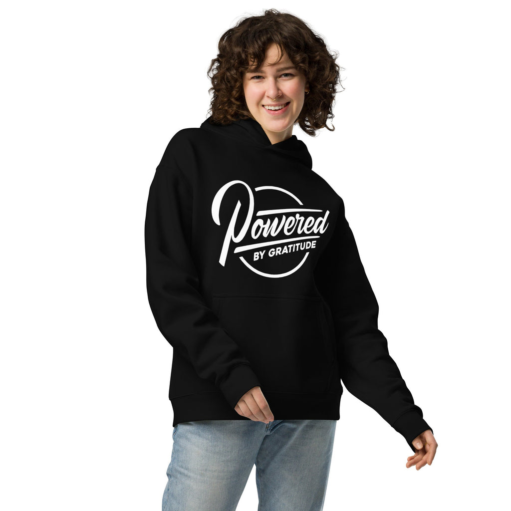 Powered by Gratitude Oversized Hoodie ¨C Cozy Comfort & Recovery Support