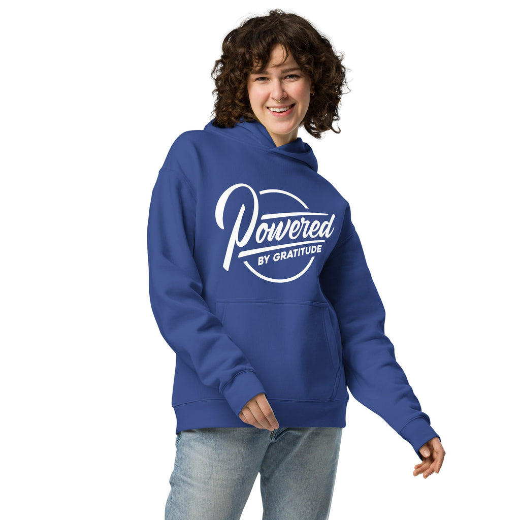Powered by Gratitude Oversized Hoodie ¨C Cozy Comfort & Recovery Support