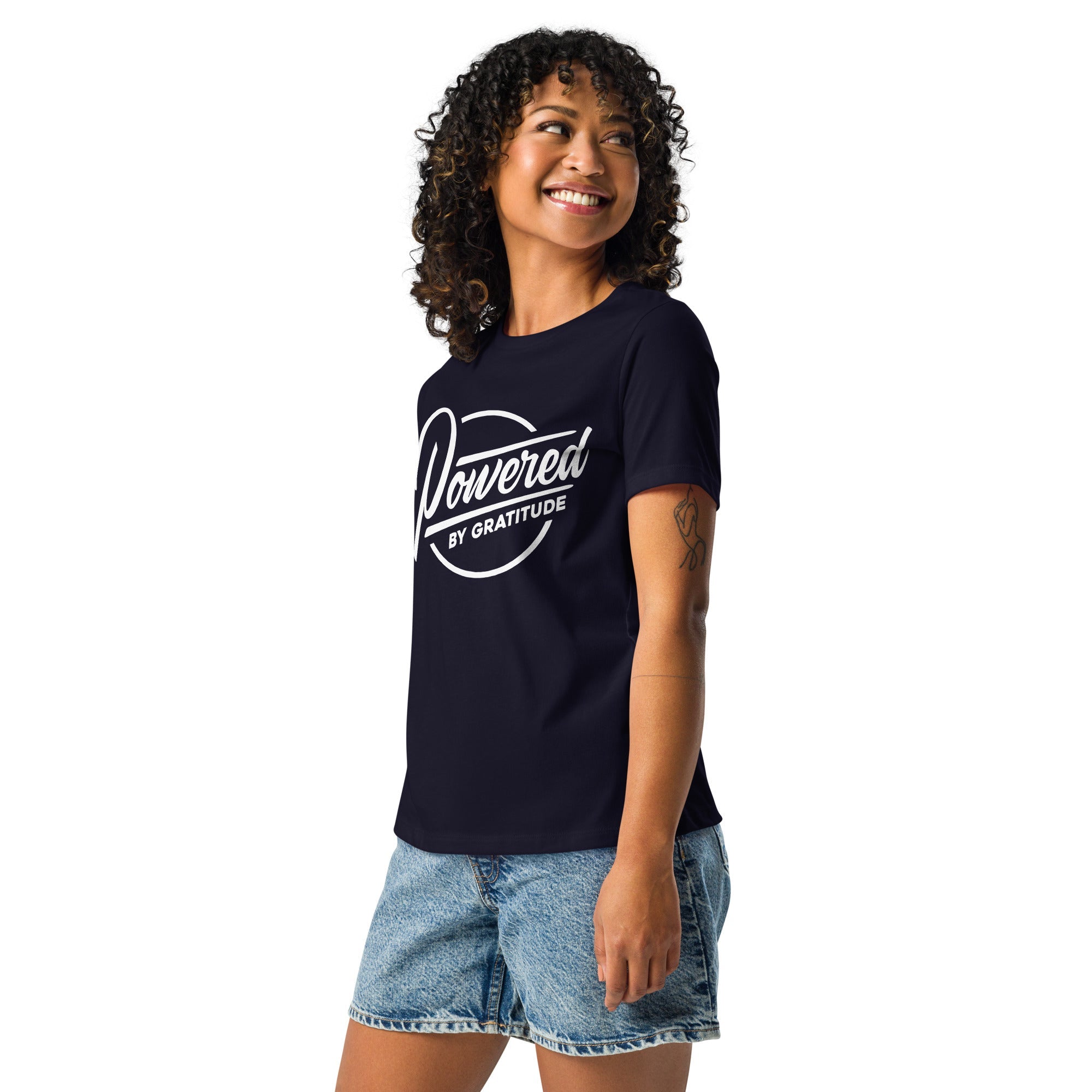 Powered by Gratitude Women's Relaxed Tee ¨C Comfort & Empowerment